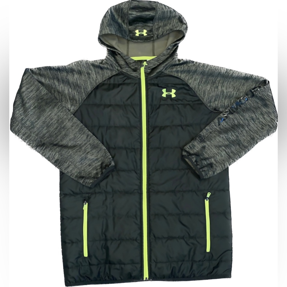 Under Armour Boys Jacket Dark Green Day Trekker Hybrid YXL